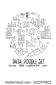 Info doodle illustration circle form on a4 paper wallpaper line sketch style