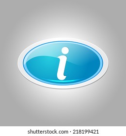 Info Elliptical Vector Blue Web Icon Button