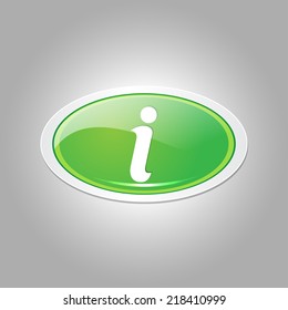 Info Elliptical Vector Green Web Icon Button