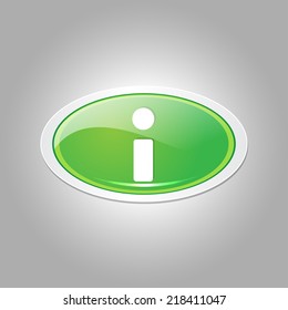 Info Elliptical Vector Green Web Icon Button