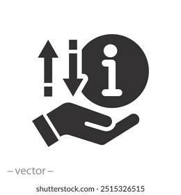 info faq exchange, icon, get or share information, hand guide concept, assistance, help flat vetor illustration, informações de faq exchange, ícone, obter ou compartilhar informações, guia de mão conceito, ajuda ilustração de vetor plano