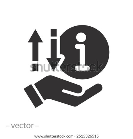info faq exchange, icon, get or share information, hand guide concept, assistance, help flat vector illustration