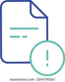 Info File outline dual color vector illustration icon design