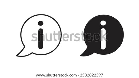 info filled and outlined icons vectors on white background