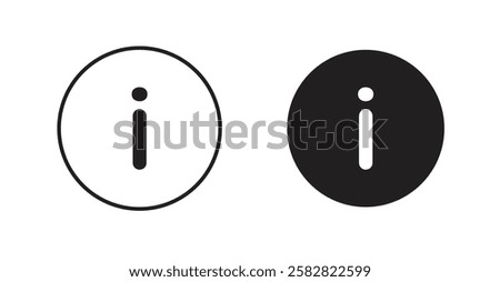 info filled and outlined icons vectors on white background