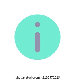 Info flat color ui icon. Additional information. Providing updates. Showing helpful text. Data usage. Simple filled element for mobile app. Colorful solid pictogram. Vector isolated RGB illustration