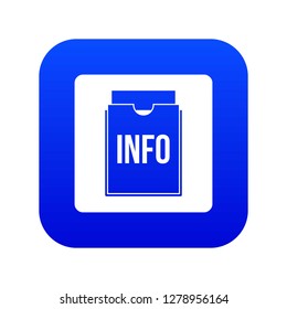 Info folder icon digital blue for any design isolated on white vector illustration