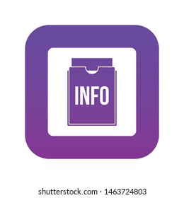 Info folder icon digital purple for any design isolated on white vector illustration