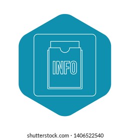 Info folder icon in outline style isolated vector illustration