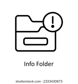 Info Folder Vector  outline Icon Design illustration. Cyber security  Symbol on White background EPS 10 File