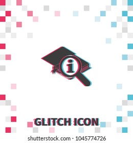 Info  glitch effect vector icon. Book illustration.