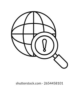 Info Globe  Vector outline illustration style icon. EPS 10 file
