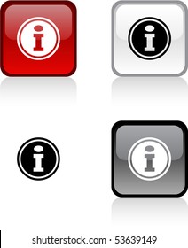 Info glossy square vibrant buttons.