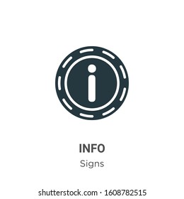 Info glyph icon vector on white background. Flat vector info icon symbol sign from modern signs collection for mobile concept and web apps design.