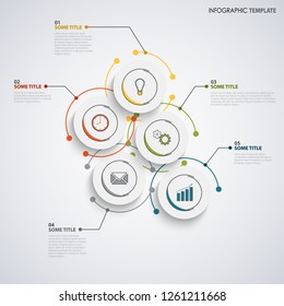 Info graphic with abstract design circles template