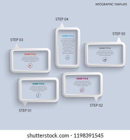 Info graphic with abstract design speaking bubbles template