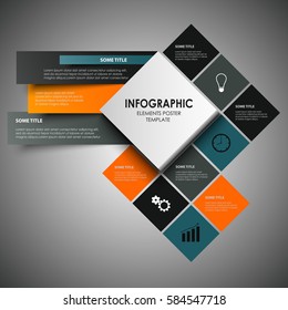 Gráfico de información con plantilla de cuadrados de diseño abstracto
