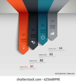 Info graphic with abstract directional arrows template