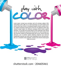info graphic background - CMYK color tubes