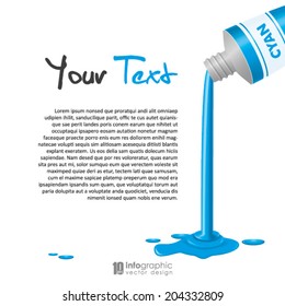 info graphic background - CYMK color tube - Cyan