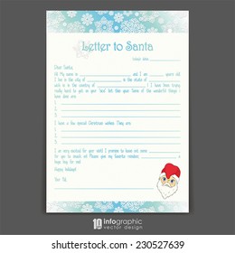 info graphic background - Letter to Santa