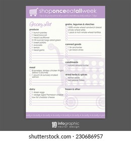 info graphic background - organizer - shopping list