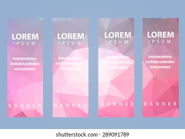 info graphic banner with polygonal background, label banner with simple text.