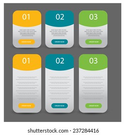 Info graphic banners with number options. vector