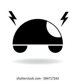 Info graphic black and  modern, flat electric car icon.