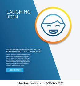 Info Graphic Board with Symbols. Boy Laughing Icon Outline Style