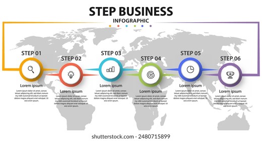 Info graphic Business element with 4 options, steps, number template design Premium Vector