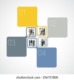Info graphic with business people with numbers