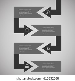 Info graphic business template, development progress, idea, 3d illustration