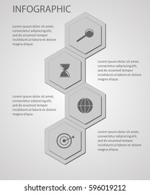 Info graphic business template, vector format, 3d illustration