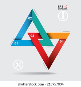 info graphic business triangle smart chart and origami abstract background