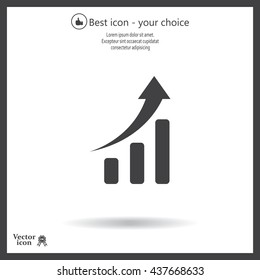 Info graphic. Chart icon. Growing graph symbol.