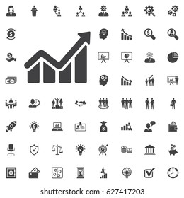 Info graphic. Chart icon. Growing graph symbol. vector illustration on white background. Business set of icons