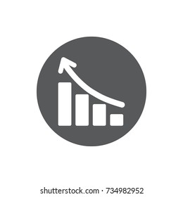 Info graphic. Chart icon. Growing graph symbol. vector illustration on white background.