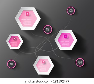 Info graphic circles and hexagons with place for your text. 