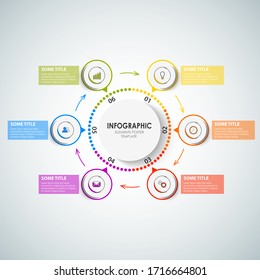 Gráfico de información con punteros de diseño circular en diferentes colores