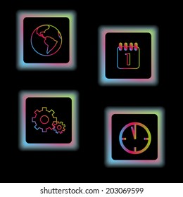 info graphic color shine icons vector
