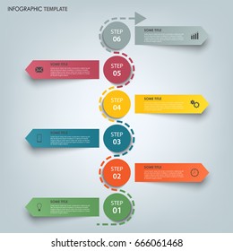 Info graphic with colored arrows 