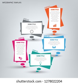 Info graphic with colored design dialog bubbles template