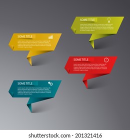 Info graphic colored folded paper template
