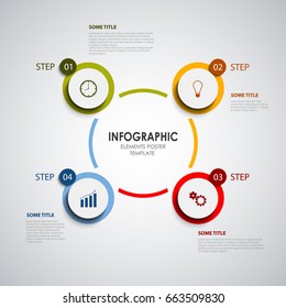 Info graphic with colored rounds design elements template