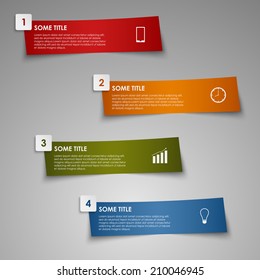 Info graphic colored striped paper template