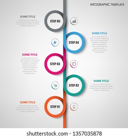 Info graphic with colored vertical rounds line template