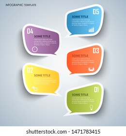 Info graphic with colorful dialog stickers template