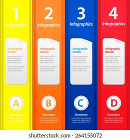 Info graphic with Coloured Folders and Sample Text