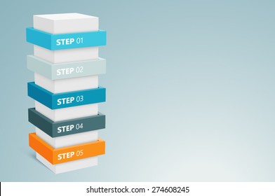 Info graphic Column With 5 Steps 3
